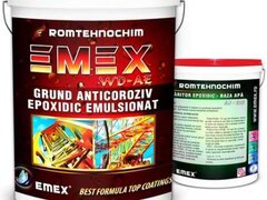 Pachet Grund Epoxidic Anticoroziv Emulsionat ?Emex WD-AE? - Galben - Bid. 10 Kg + Intaritor 0.8